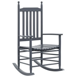 vidaXL Mecedora con asiento curvado madera de álamo gris
