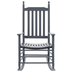 vidaXL Mecedora con asiento curvado madera de álamo gris