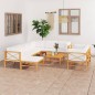 vidaXL Set de muebles de jardín 10 pzas madera de teca y cojines crema vidaXL Set de muebles de jardín 10 pzas madera de teca y cojines crema