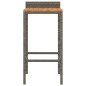 vidaXL Taburetes altos 4 uds madera de acacia y ratán sintético gris vidaXL Taburetes altos 4 uds madera de acacia y ratán sintético gris