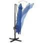 vidaXL Sombrilla voladiza con poste y luces LED azul 300 cm vidaXL Sombrilla voladiza con poste y luces LED azul 300 cm