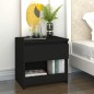 vidaXL Mesita de noche de madera contrachapada negro 40x30x39 cm vidaXL Mesita de noche de madera contrachapada negro 40x30x39 cm