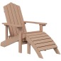 vidaXL Silla de jardín Adirondack con reposapiés HDPE marrón vidaXL Silla de jardín Adirondack con reposapiés HDPE marrón