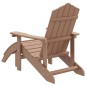 vidaXL Silla de jardín Adirondack con reposapiés HDPE marrón vidaXL Silla de jardín Adirondack con reposapiés HDPE marrón