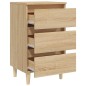 vidaXL Mesita de noche patas madera maciza roble Sonoma 40x35x69 cm