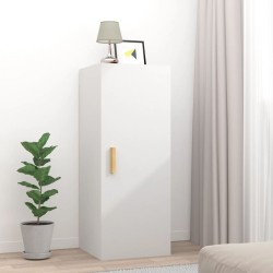 vidaXL Armario de pared madera contrachapada blanco 34,5x34x90 cm