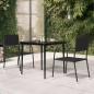 vidaXL Mesa de comedor de jardín acero y vidrio negra 80x80x74 cm vidaXL Mesa de comedor de jardín acero y vidrio negra 80x80x74 cm