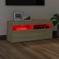 vidaXL Mueble de TV con luces LED roble Sonoma 90x35x40 cm
