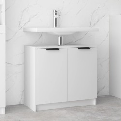vidaXL Armario de baño madera contrachapada blanco 64,5x33,5x59 cm