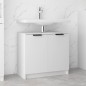 vidaXL Armario de baño madera contrachapada blanco 64,5x33,5x59 cm vidaXL Armario de baño madera contrachapada blanco 64,5x33,5x59 cm