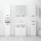 vidaXL Armario de baño madera contrachapada blanco 64,5x33,5x59 cm vidaXL Armario de baño madera contrachapada blanco 64,5x33,5x59 cm