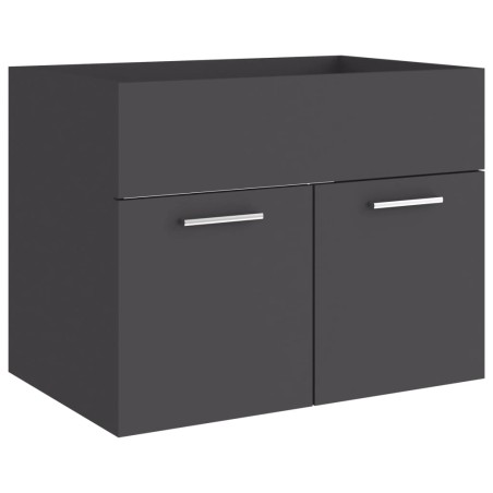 vidaXL Armario para lavabo madera contrachapada gris 60x38,5x46 cm