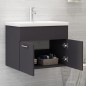 vidaXL Armario para lavabo madera contrachapada gris 60x38,5x46 cm vidaXL Armario para lavabo madera contrachapada gris 60x38,5x46 cm