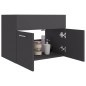 vidaXL Armario para lavabo madera contrachapada gris 60x38,5x46 cm vidaXL Armario para lavabo madera contrachapada gris 60x38,5x46 cm
