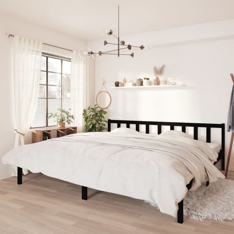 vidaXL Estructura de cama madera maciza Super King negra 180x200 cm vidaXL Estructura de cama madera maciza Super King negra 180x200 cm