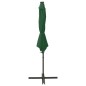 vidaXL Sombrilla voladiza con poste y luces LED verde 300 cm vidaXL Sombrilla voladiza con poste y luces LED verde 300 cm