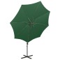 vidaXL Sombrilla voladiza con poste y luces LED verde 300 cm vidaXL Sombrilla voladiza con poste y luces LED verde 300 cm