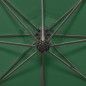 vidaXL Sombrilla voladiza con poste y luces LED verde 300 cm vidaXL Sombrilla voladiza con poste y luces LED verde 300 cm