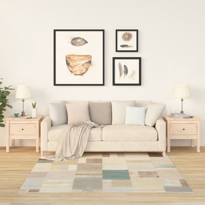 vidaXL Mesa auxiliar 2 unidades de madera maciza de pino 50x50x49 cm vidaXL Mesa auxiliar 2 unidades de madera maciza de pino 50x50x49 cm