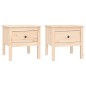 vidaXL Mesa auxiliar 2 unidades de madera maciza de pino 50x50x49 cm vidaXL Mesa auxiliar 2 unidades de madera maciza de pino 50x50x49 cm