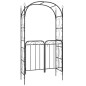 vidaXL Arco de jardín con puerta acero negro 108x45x235 cm vidaXL Arco de jardín con puerta acero negro 108x45x235 cm