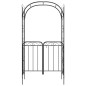 vidaXL Arco de jardín con puerta acero negro 108x45x235 cm vidaXL Arco de jardín con puerta acero negro 108x45x235 cm