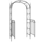 vidaXL Arco de jardín con puerta acero negro 108x45x235 cm vidaXL Arco de jardín con puerta acero negro 108x45x235 cm