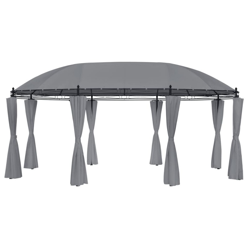 vidaXL Cenador con cortinas gris antracita 520x349x255 cm vidaXL Cenador con cortinas gris antracita 520x349x255 cm