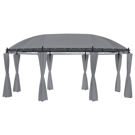 vidaXL Cenador con cortinas gris antracita 520x349x255 cm