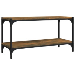 vidaXL Mueble para TV contrachapada y acero roble ahumado 80x33x41 cm