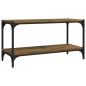 vidaXL Mueble para TV contrachapada y acero roble ahumado 80x33x41 cm vidaXL Mueble para TV contrachapada y acero roble ahumado 80x33x41 cm