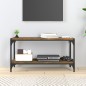 vidaXL Mueble para TV contrachapada y acero roble ahumado 80x33x41 cm vidaXL Mueble para TV contrachapada y acero roble ahumado 80x33x41 cm