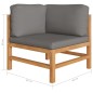 vidaXL Sofá de jardín 2 plazas con cojines gris madera maciza de teca vidaXL Sofá de jardín 2 plazas con cojines gris madera maciza de teca