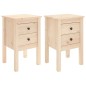vidaXL Mesitas de noche 2 uds madera maciza de pino 40x35x61,5 cm vidaXL Mesitas de noche 2 uds madera maciza de pino 40x35x61,5 cm