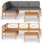 vidaXL Set de muebles de jardín 5 pzas madera de teca y cojines gris vidaXL Set de muebles de jardín 5 pzas madera de teca y cojines gris