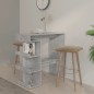 vidaXL Mesa bar almacenaje contrachapada gris hormigón 100x50x101,5 cm