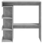 vidaXL Mesa bar almacenaje contrachapada gris hormigón 100x50x101,5 cm