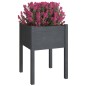vidaXL Jardineras 2 uds madera maciza de pino gris 50x50x70 cm