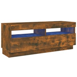 vidaXL Mueble de TV con luces LED roble ahumado 100x35x40 cm