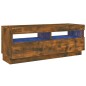 vidaXL Mueble de TV con luces LED roble ahumado 100x35x40 cm vidaXL Mueble de TV con luces LED roble ahumado 100x35x40 cm