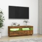 vidaXL Mueble de TV con luces LED roble ahumado 100x35x40 cm vidaXL Mueble de TV con luces LED roble ahumado 100x35x40 cm