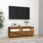 vidaXL Mueble de TV con luces LED roble ahumado 100x35x40 cm vidaXL Mueble de TV con luces LED roble ahumado 100x35x40 cm