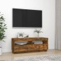 vidaXL Mueble de TV con luces LED roble ahumado 100x35x40 cm vidaXL Mueble de TV con luces LED roble ahumado 100x35x40 cm
