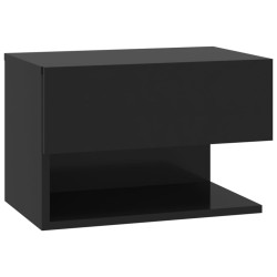 vidaXL Mesita de noche de pared negra