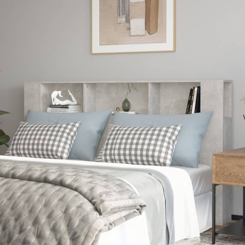 vidaXL Mueble cabecero gris hormigón 180x18,5x104,5 cm vidaXL Mueble cabecero gris hormigón 180x18,5x104,5 cm
