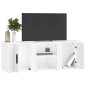 vidaXL Mueble de TV madera contrachapada blanco brillo 100x31,5x35 cm vidaXL Mueble de TV madera contrachapada blanco brillo 100x31,5x35 cm