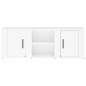 vidaXL Mueble de TV madera contrachapada blanco brillo 100x31,5x35 cm vidaXL Mueble de TV madera contrachapada blanco brillo 100x31,5x35 cm