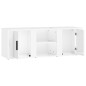 vidaXL Mueble de TV madera contrachapada blanco brillo 100x31,5x35 cm vidaXL Mueble de TV madera contrachapada blanco brillo 100x31,5x35 cm