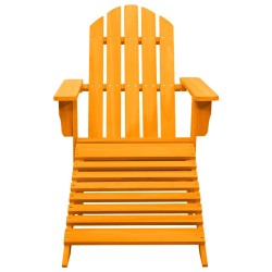 vidaXL Silla jardín Adirondack con otomana madera maciza abeto naranja