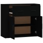 vidaXL Aparador de madera contrachapada negro 80x33x70 cm vidaXL Aparador de madera contrachapada negro 80x33x70 cm